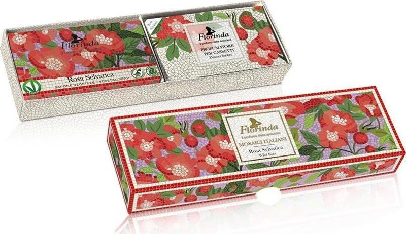 Mozaik Rosa Selvatica Katı Sabun 200Gr ve Çekmece Kokulu 3 Adet 2li Set