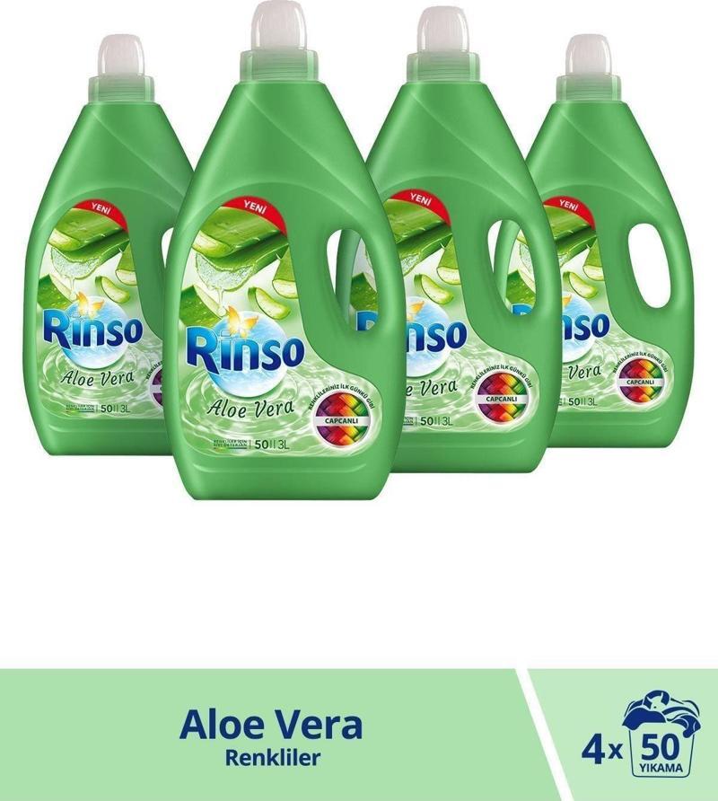 Aloe Vera Renkliler Için Sıvı Çamaşır Deterjanı 3000 ml 50 Yıkama X 4 Adet