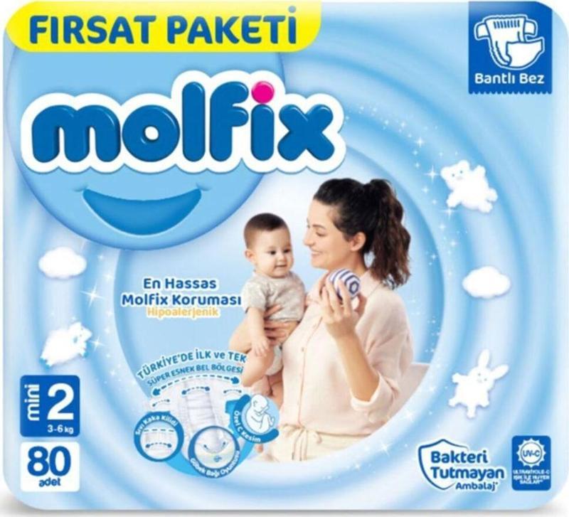 Bebek Bezi Mini Fırsat Paketi 2 Beden 3-6 Kg 80 Adet