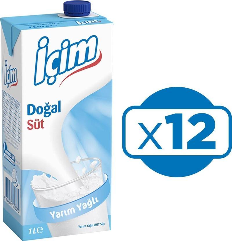 Yarım Yağlı Süt 1 Lt x 12 Adet