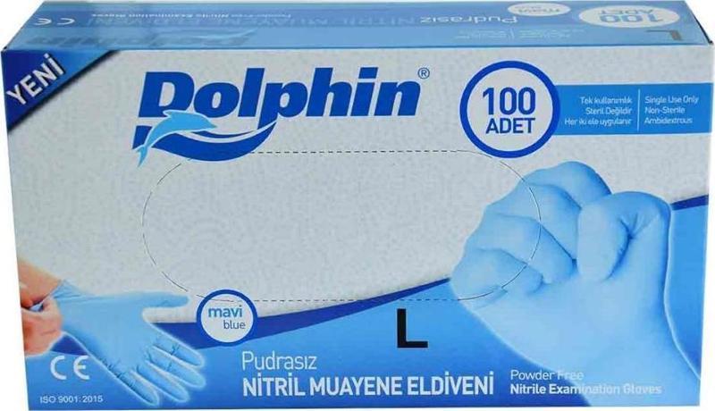 Pudrasız Mavi Nitril Eldiven Büyük Boy (L) 100 Adet