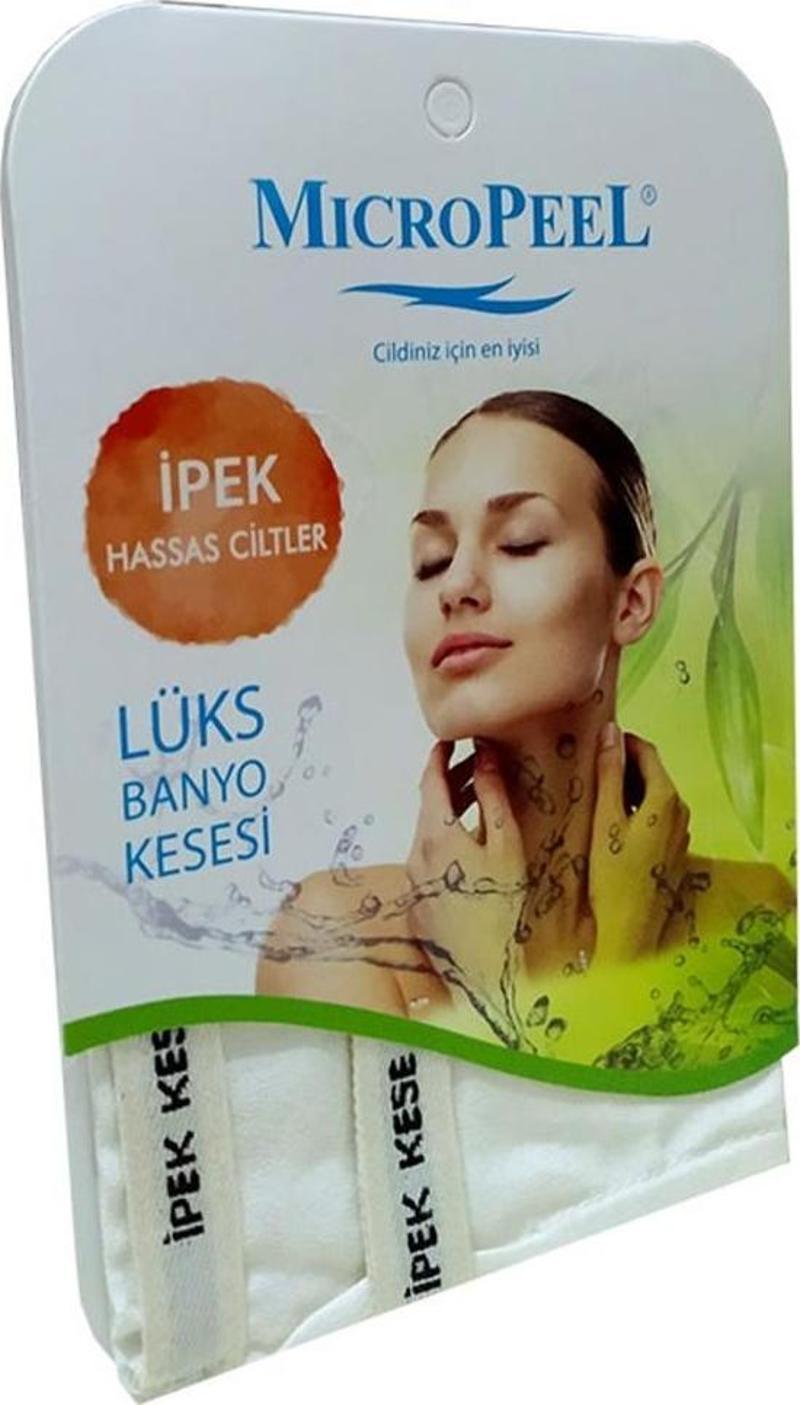 İpek Kese Hassas Ciltler İçin Banyo Kesesi Beyaz 16CMX25CM