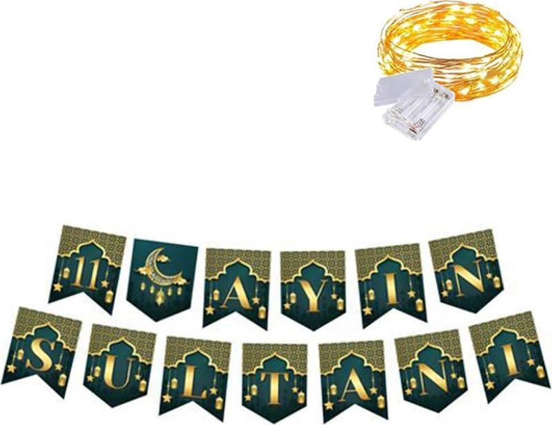 11 Ayın Sultanı Ramazan Harf Afiş Banner + Peri Led - Bayram Banner - Hoşgeldin Ramazan Banner