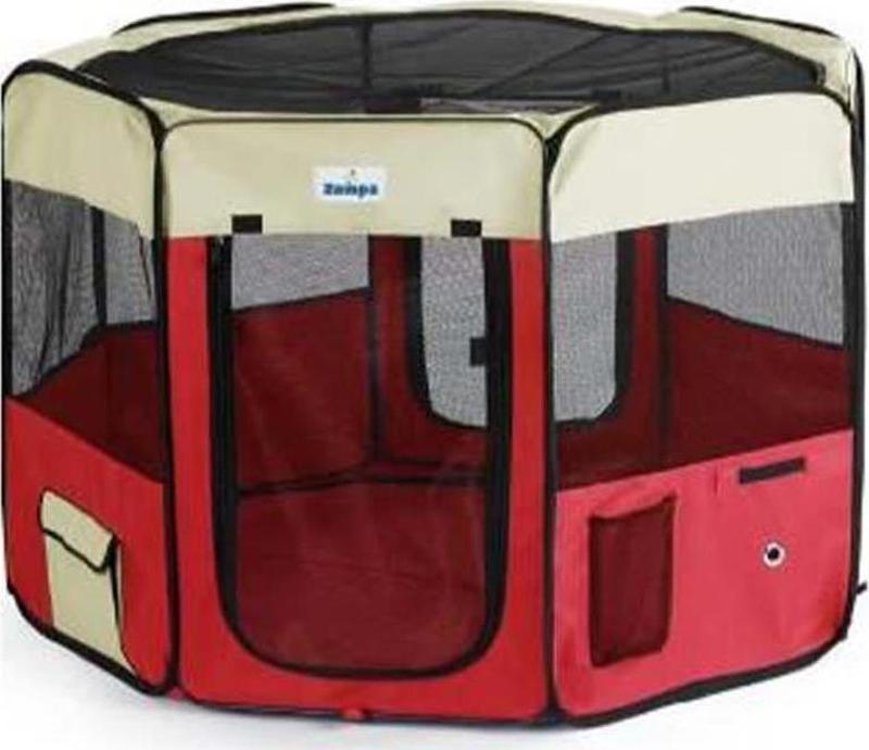 Pet Park Oyun Alanı Krem-Kırmızı 91x91x54 Cm