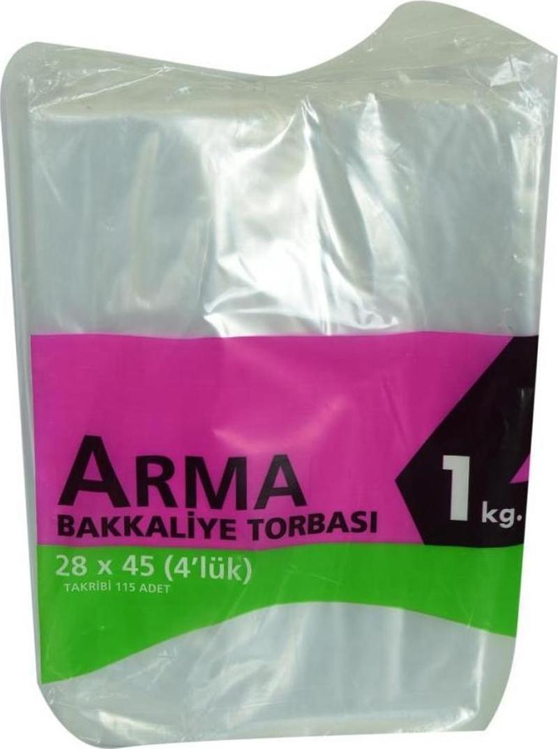 Naylon Torba Arma Şeffaf Bakkaliye Kuruyemiş Şeker Torbası 28x45 (4 lük ) Takribi 115 Adet 1000 Gr