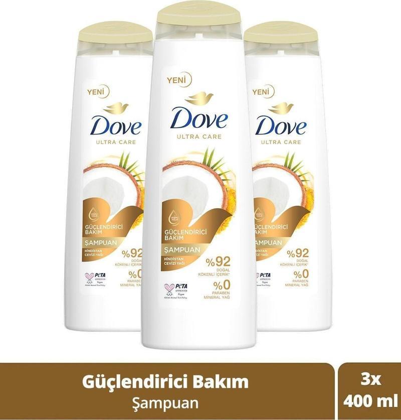 Ultra Care Saç Bakım Şampuanı Güçlendirici Bakım Hindistan Cevizi Yağı 400 ml X 3 Adet