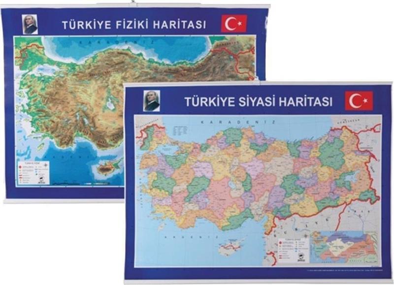 Türkiye fiziki ve Siyasi Harita Çıtalı 70*100