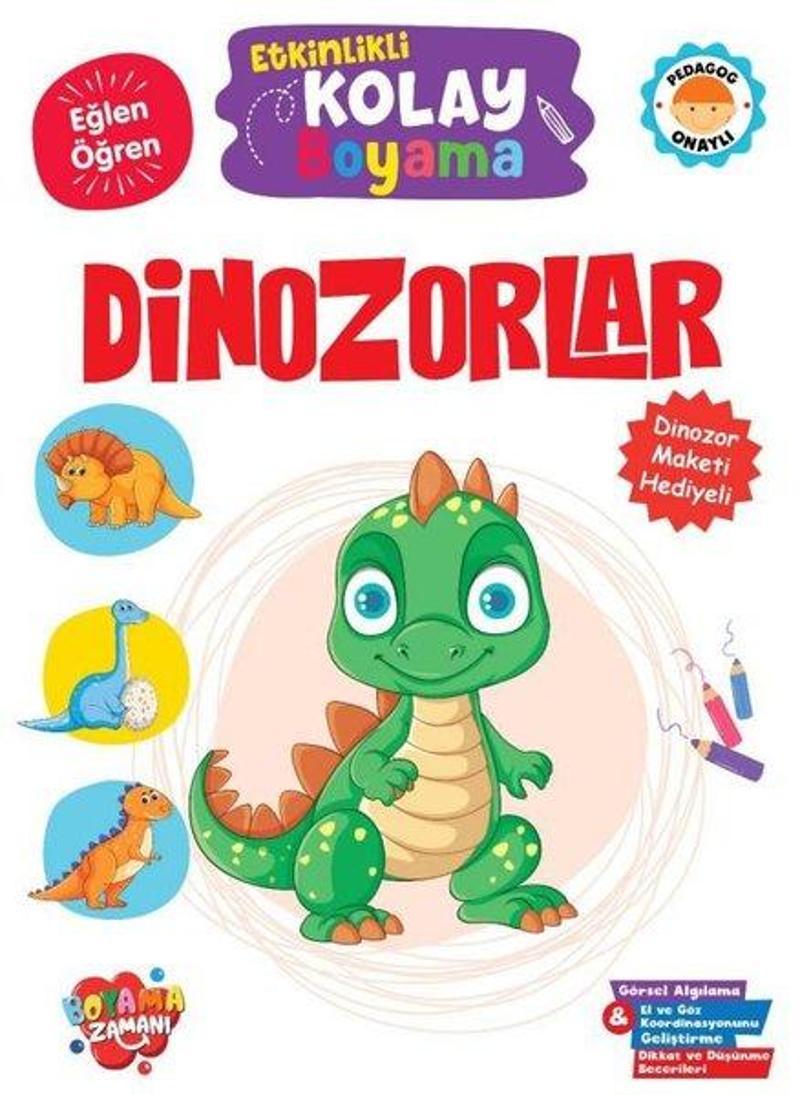 Dinozorlar - Etkinlikli Kolay Boyama