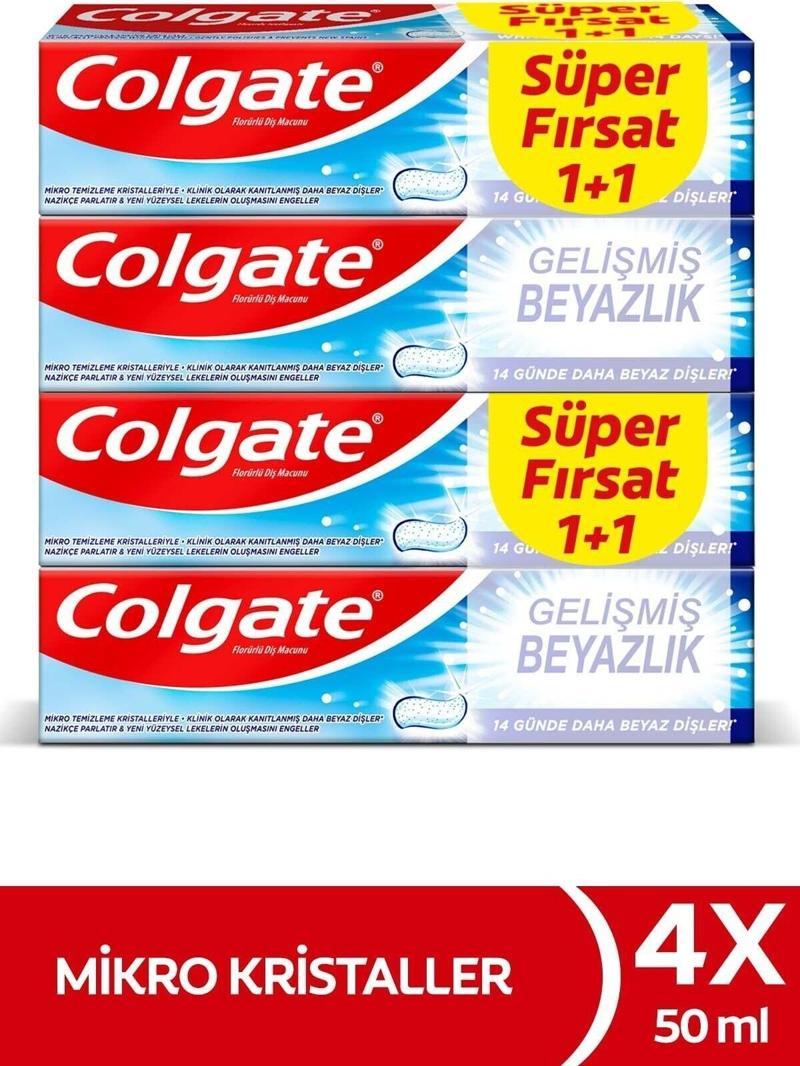 Gelişmiş Beyazlık Beyazlatıcı Diş Macunu 50 ml x 4 Adet