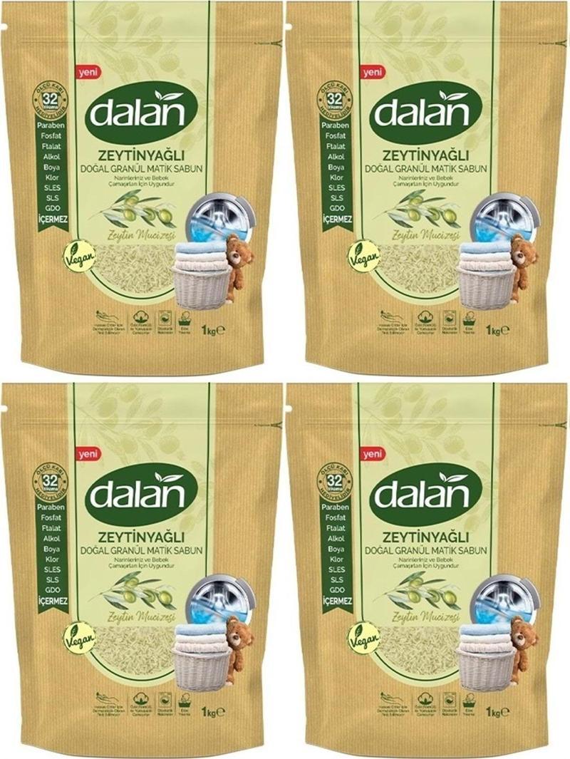 Doğal Granül Sabun Tozu 1kg Bebekler Için %100 Zeytinyağlı (4 LÜ SET)