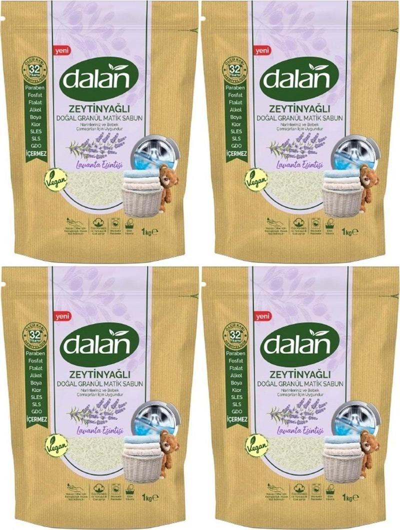 Doğal Granül Sabun Tozu 1kg Doğal Bebekler Için Lavanta Esintisi (4 Lü Set)