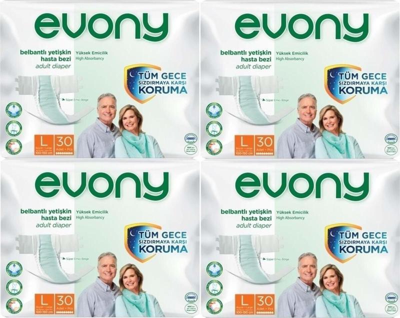 Hasta Bezi Yetişkin Bel Bantlı Tekstil Yüzey L-büyük Boy 120 Adet (4pk*30)