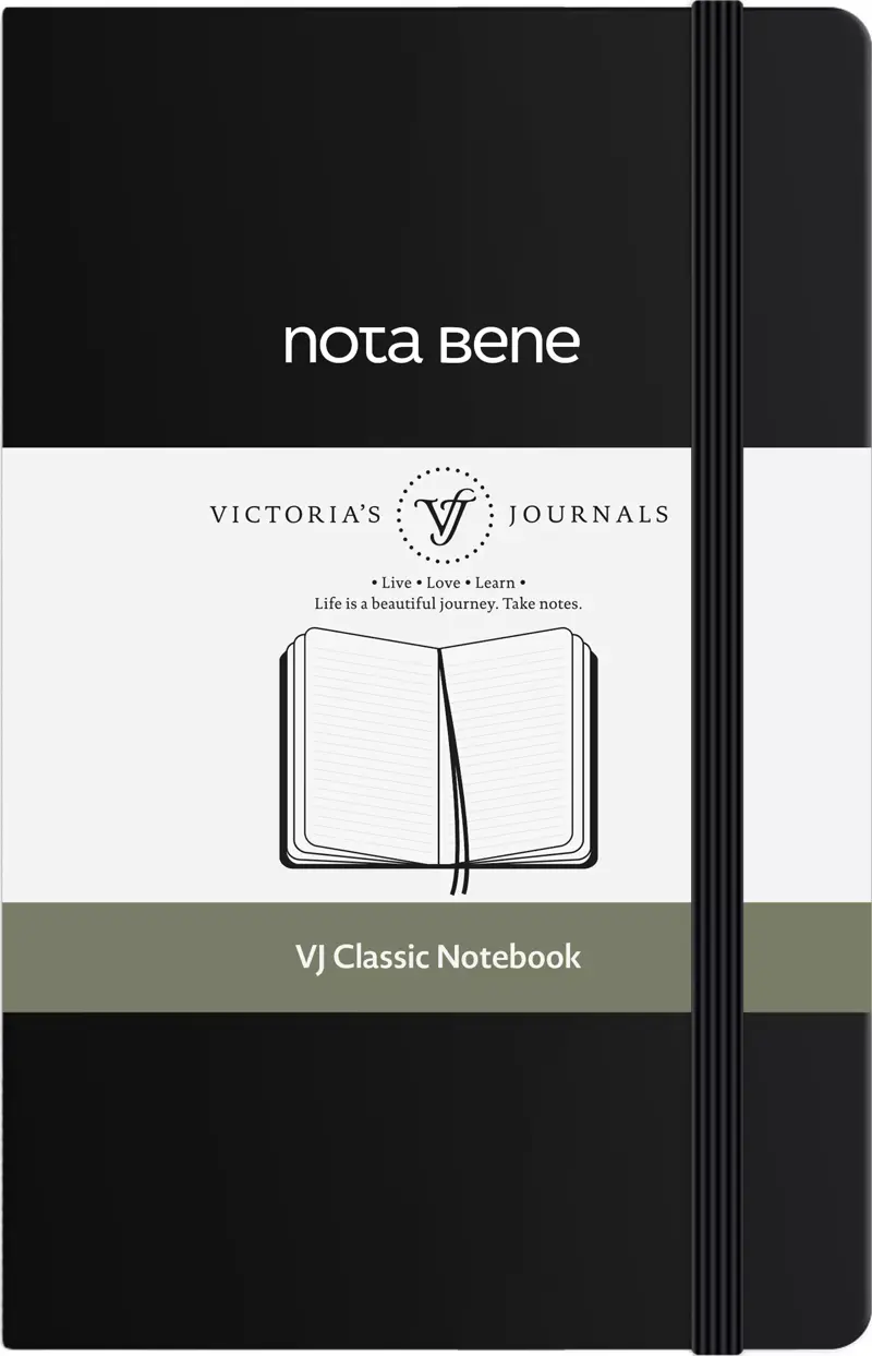 Victoria's Journals Nota Bene Classic Sert Kapak Defter, 9x14 cm, Çizgili