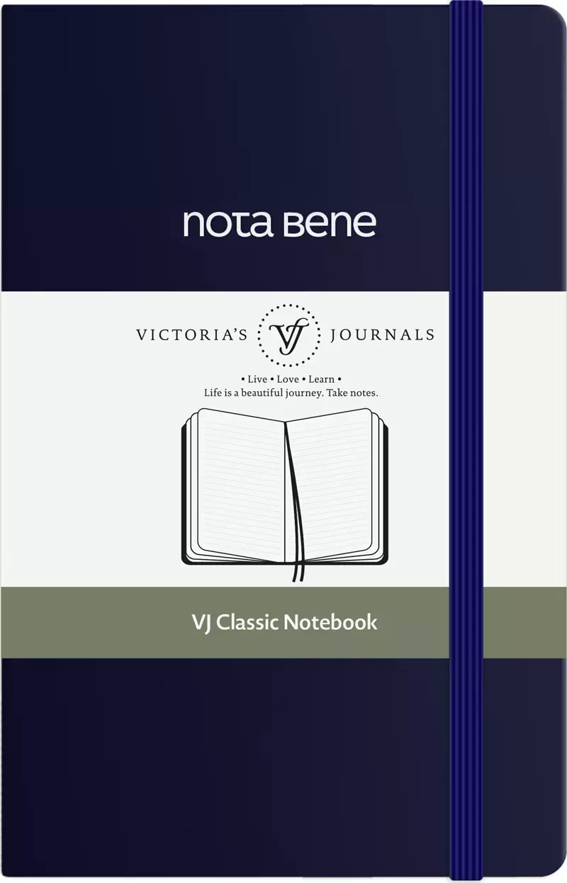 Victoria's Journals Nota Bene Classic Sert Kapak Defter, 9x14 cm, Çizgili