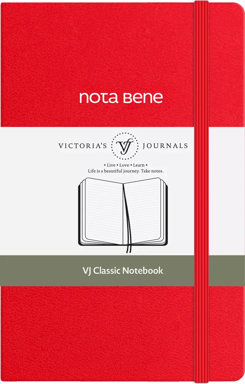 Victoria's Journals Nota Bene Classic Sert Kapak Defter, 9x14 cm, Çizgili