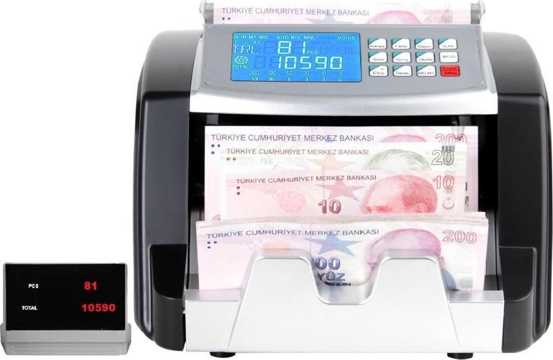 GB7100S Karışık Para Sayma Makinesi Ve Sahte Yakalama - TL - Euro - Usd + Müşteri Ekranı