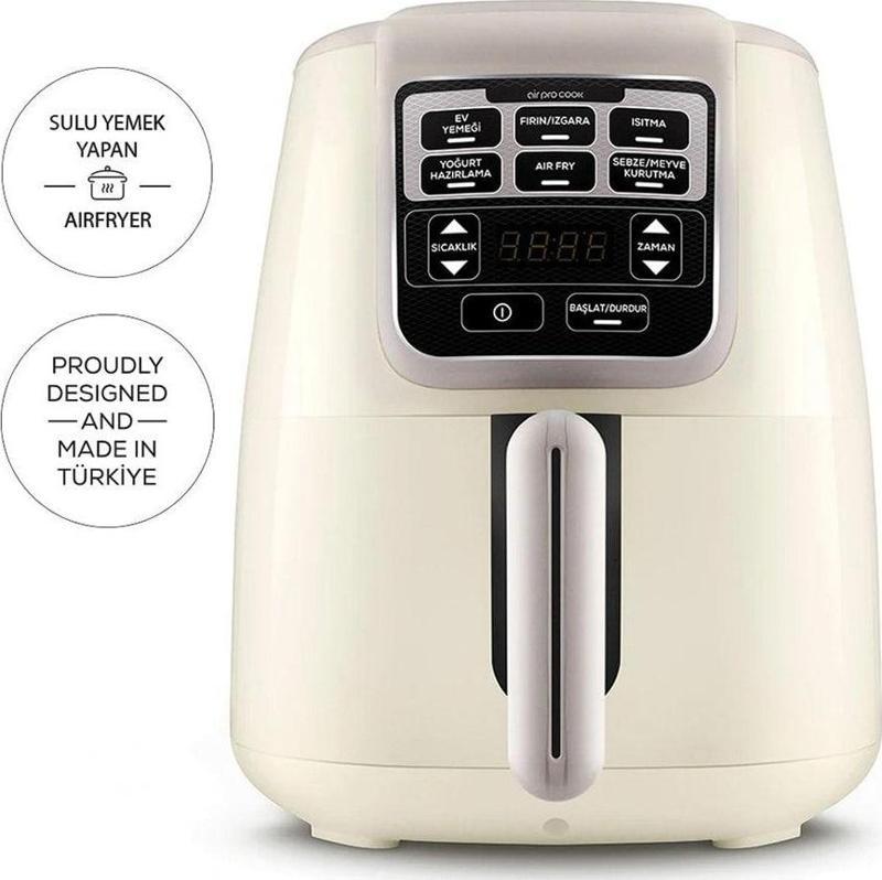 Air Pro Cook Xl 2 In 1 Konuşan Airfryer Iconic Beige 4 Kişilik