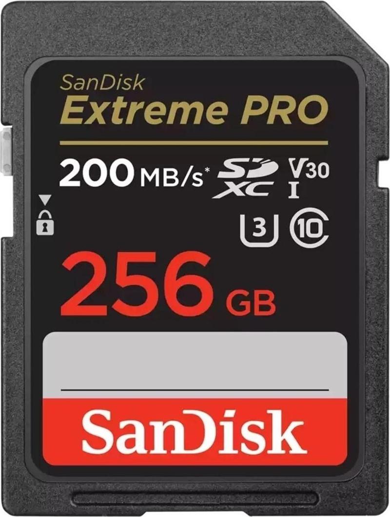 Extreme Pro 256gb 200/140mb/s Sdxc V30 Uhs-ı U3 Hafıza Kartı Sdsdxxd-256g-gn4ın