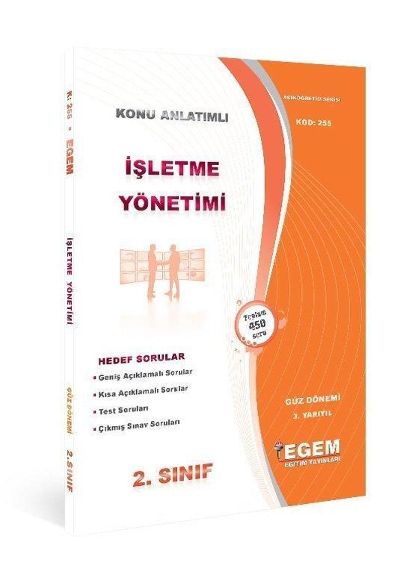 2.SINIF 3.YARIYIL İŞLETME YÖNETİMİ K.A GÜZ - EGEM YAYINLARI