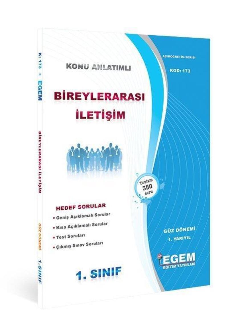 BİREYLERARASI İLETİŞİM 1.SINIF - EGEM YAYINLARI