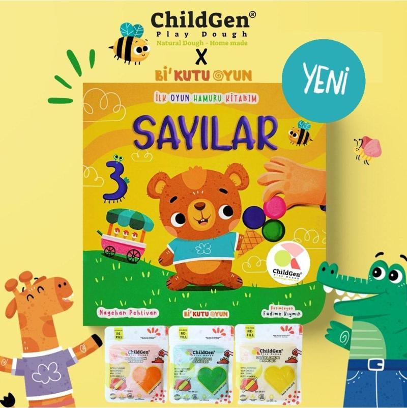 Sayılar Ilk Oyun Hamuru Aktivitesi Ve 3 x 125 gr Doğal Oyun Hamuru