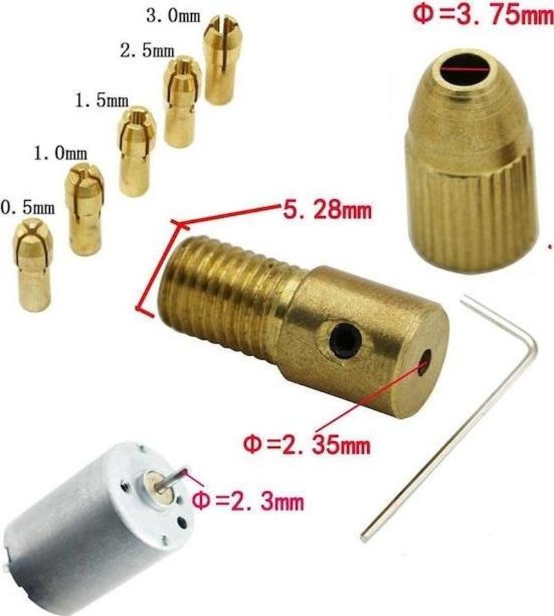 Otomatik Mandrel Motor Mandren Chuck Üniversal Mil Penset Okul