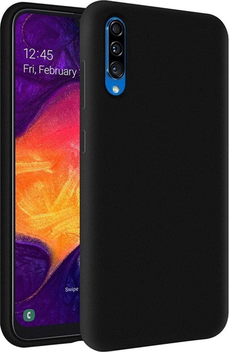 Samsung Galaxy A50 Içi Kadife Soft Logosuz Lansman Silikon Kılıf - Siyah