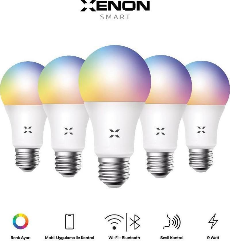 Wi-Fi LED Akıllı RGB Ampul(5 adet)