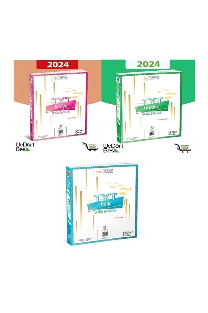 2024 Üç Dört Beş Yayıncılık 345 TYT Biyoloji + Fizik + Kimya Soru Bankası