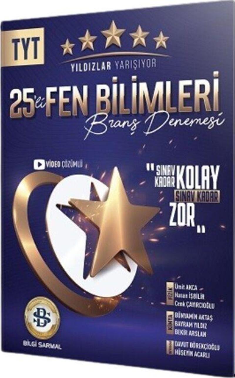 Bilgi Sarmal Yayınları TYT Fen Bilimleri Yıldızlar Yarışıyor 25 li Branş Denemesi