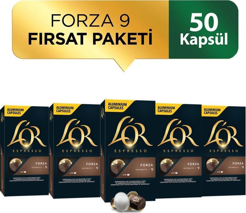 - Forza - Intensity 9 - Nespresso Uyumlu Kapsül Kahve Fırsat Paketi 10 x 5 Paket (50 Adet)