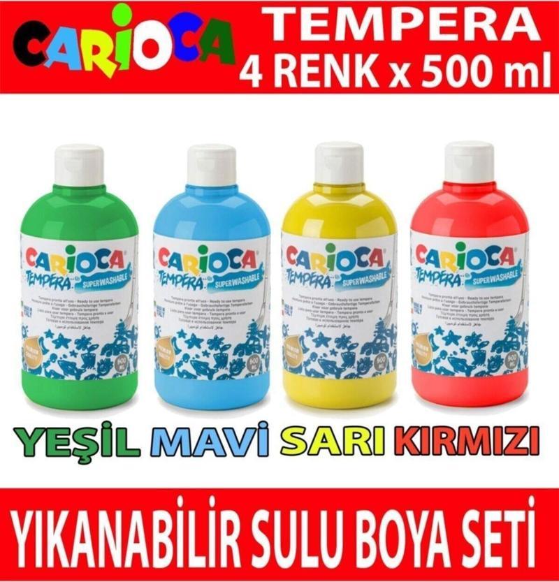 Tempera Yıkanabilir Sulu Boya Seti 4 Renk X 500 ml.