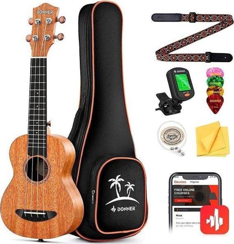 DUS-100 Soprano Ukulele Seti (Natural)