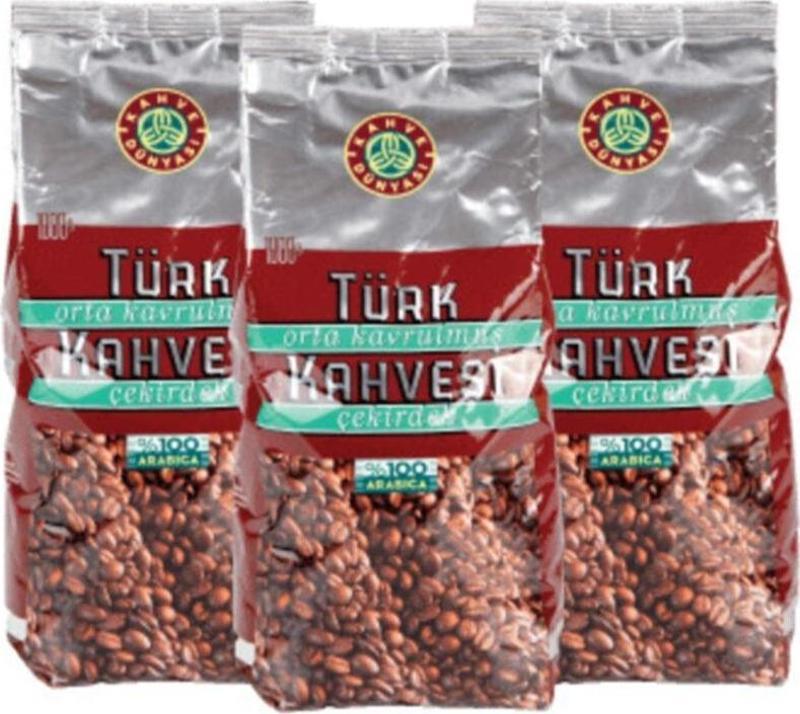 Orta Kavrulmuş Çekirdek Türk Kahvesi %100 Arabica 1kg x 3 Adet