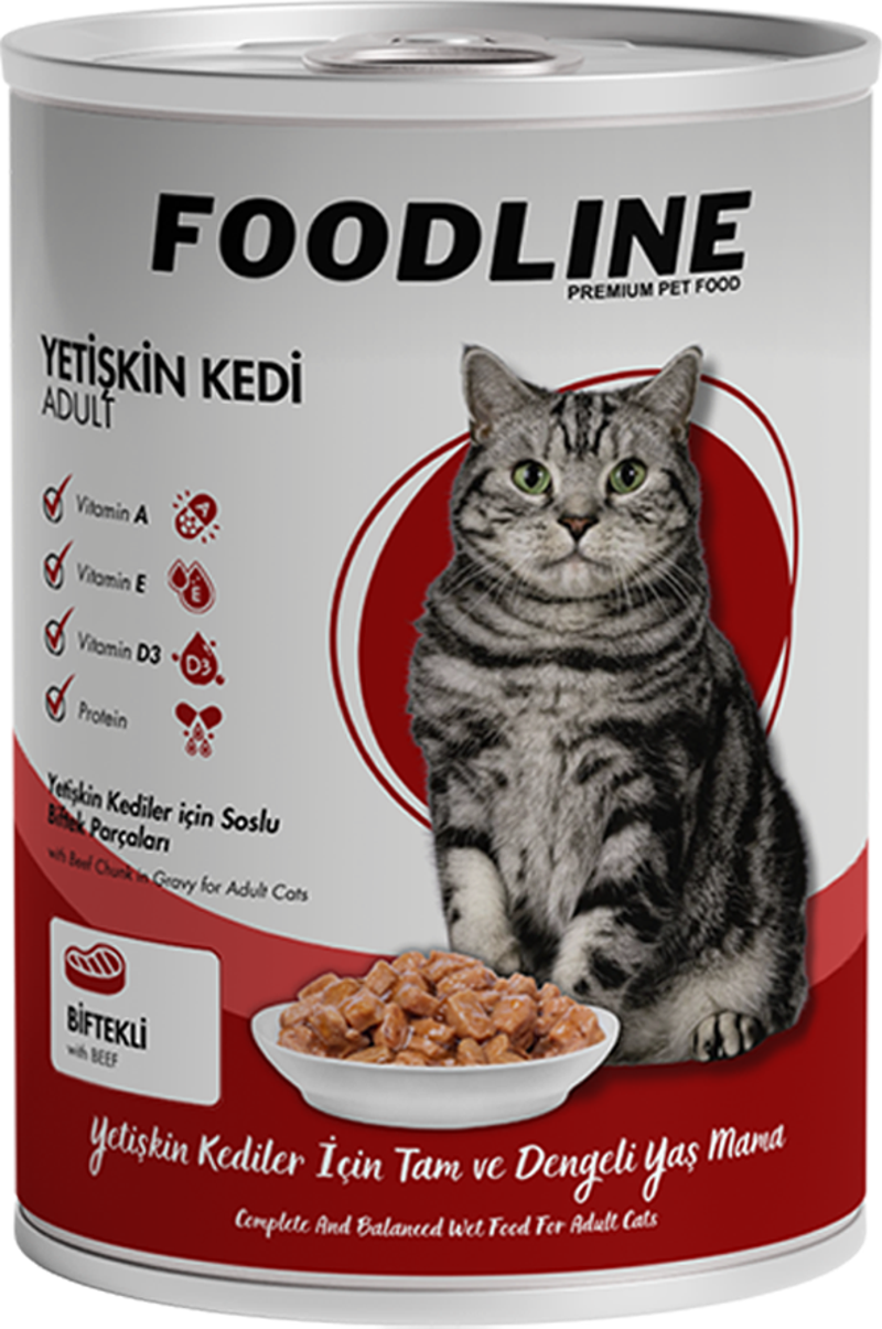 Biftekli Yetişkin Kedi Konservesi 400 Gr