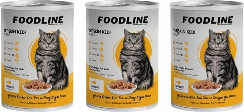 Tavuklu Yetişkin Kedi Konservesi 400 Gr x 3 Adet