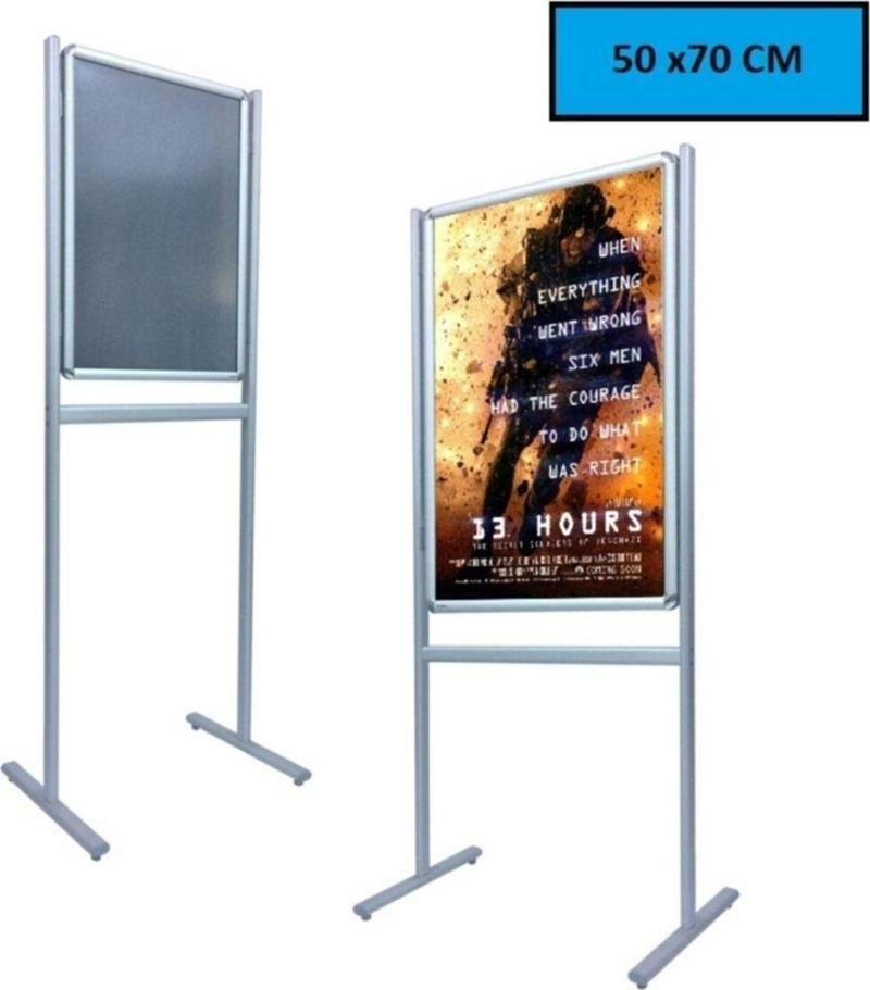 B2 50 x 70 Cm Alüminyum Çift Taraflı Kaldırım Reklam Poster Pano