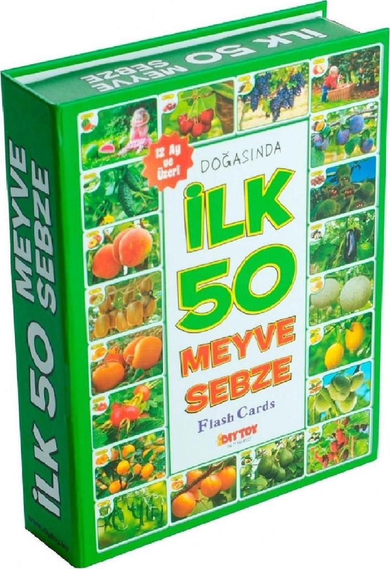 İlk 50 Meyve - Sebze Flash Cards Hafıza Kartları Lisanslı Ürün