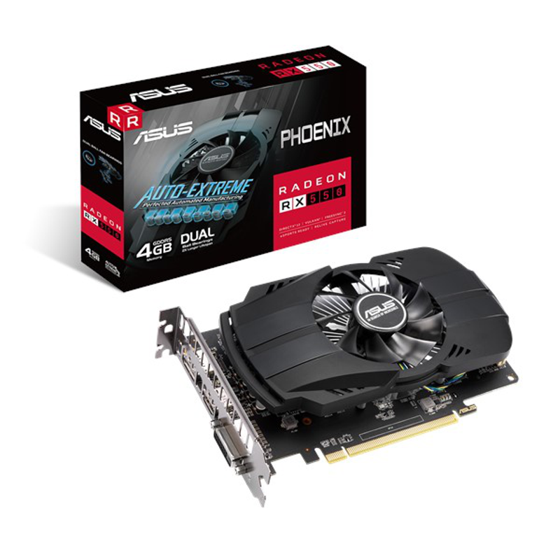 PHOENIX PH-RX550-4G-EVO, 4Gb, GDDR5, 128Bit,  1xDVI, 1xHDMI, 1xDP GAMING Ekran Kartı