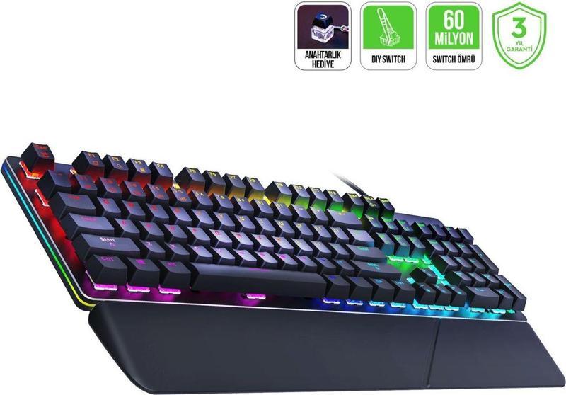 Calypso V2 Rgb Optik Su Ve Toza Dayanıklı Mekanik Blue Switch Usb Dıy Gaming Klavye