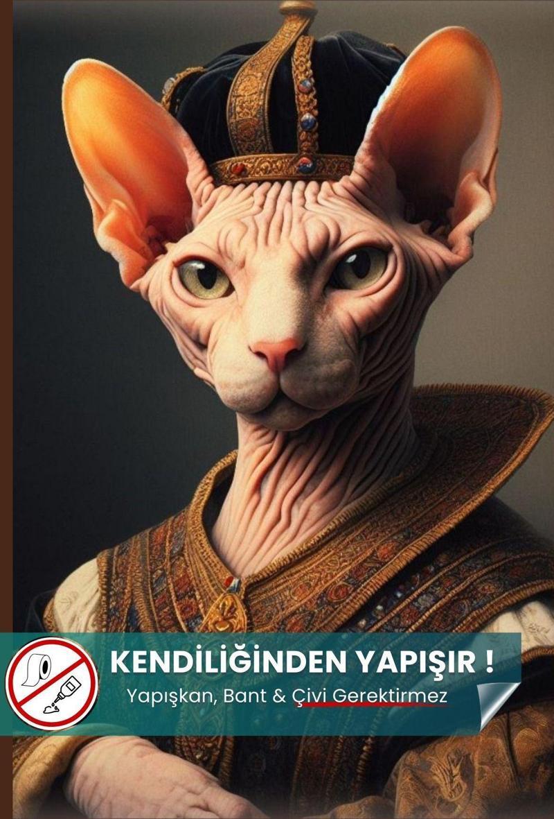 Sfenks Kedisi Posteri, Sfenks Kedi Posteri, Akıllı Kağıt Premium Poster, Yapay Zeka Tasarım