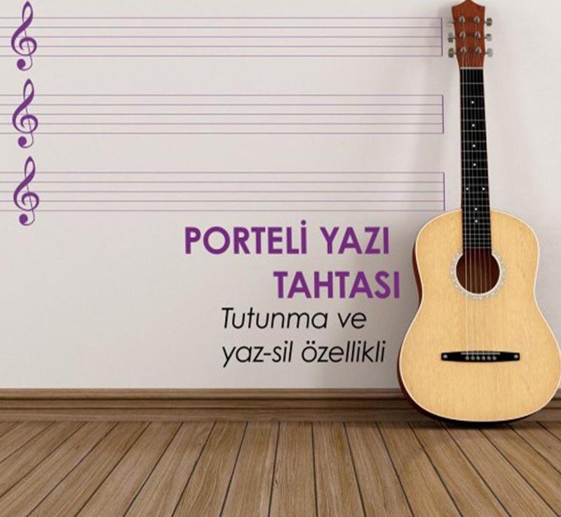 Porteli Şeffaf Yapışkansız Tutunan, Statik Akıllı Kağıt Yazı Tahtası (sol Anahtarlı Nota Çizgili)