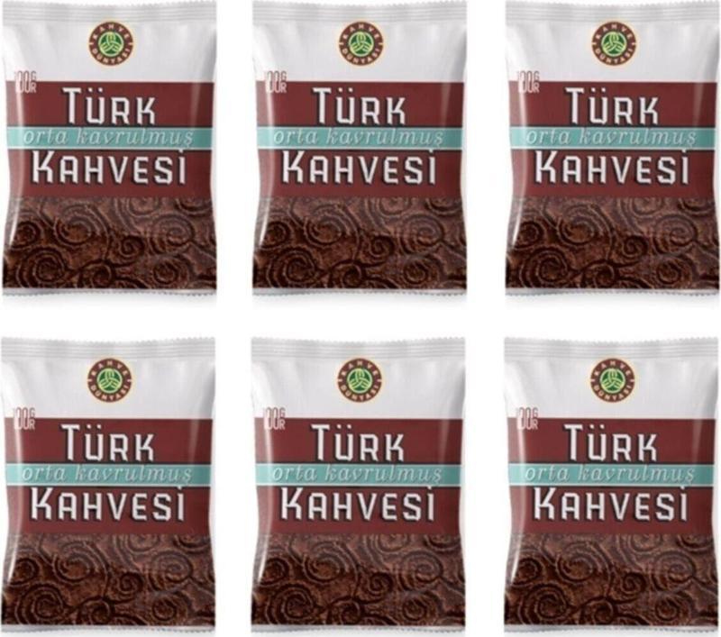 Orta Kavrulmuş Türk Kahvesi 100 gr x 6 Adet