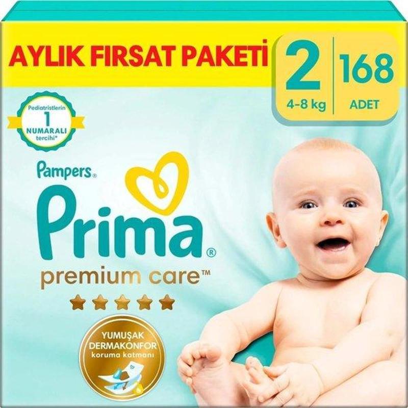 Bebek Bezi Premium Care 2 Numara 168 Adet Aylık Fırsat Paketi