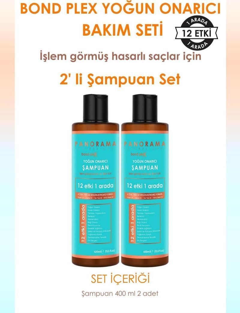 Bond Plex Bakım Seti 12 Etki 1 Arada 400 ml x2 Şampuan 2'li Set