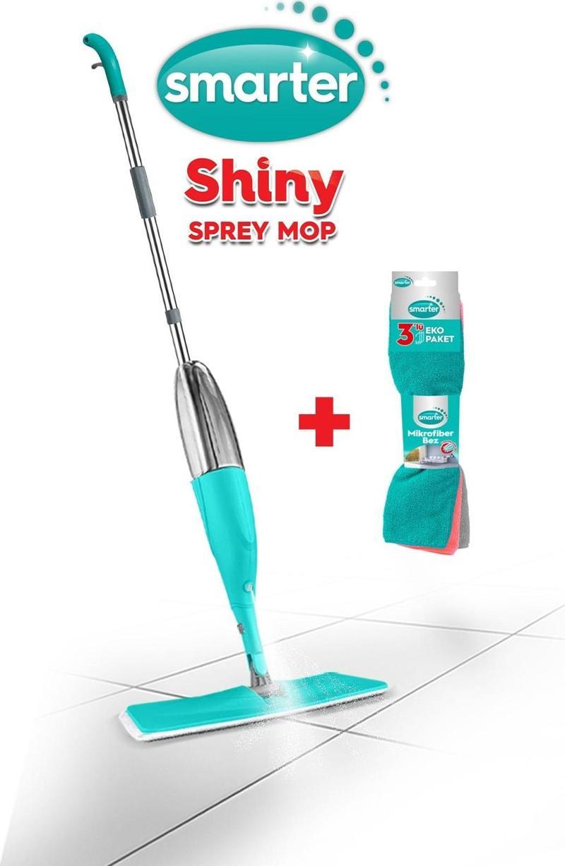 SHINY SPREY MOP + MİKROFİBER 3'LÜ TEMİZLİK BEZİ SET