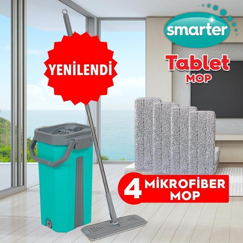 TABLET MOP 4 ADET MİKROFİBER MOP TEMİZLİK SETİ (Yeşil)