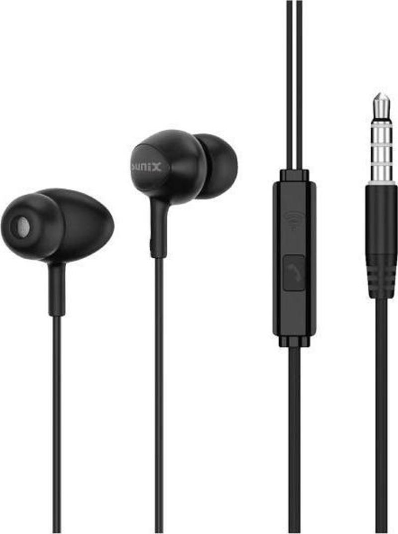 Stereo Mikrofonlu 3.5mm Kulak İçi Kablolu Kulaklık Siyah SX-16