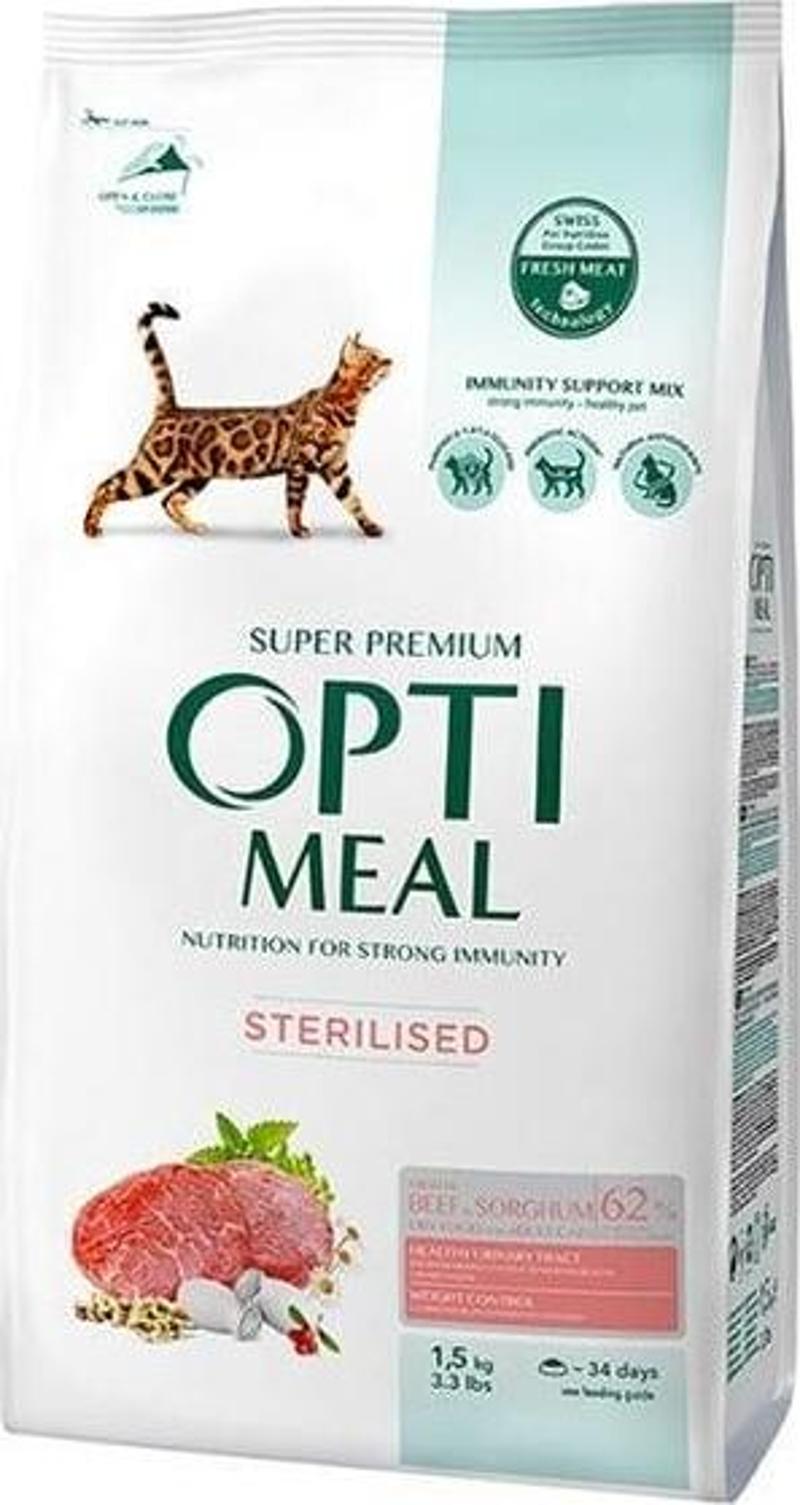 Süper Premium Dana Etli-Sorgumlu Kısır Kedi Maması 1,5 Kg