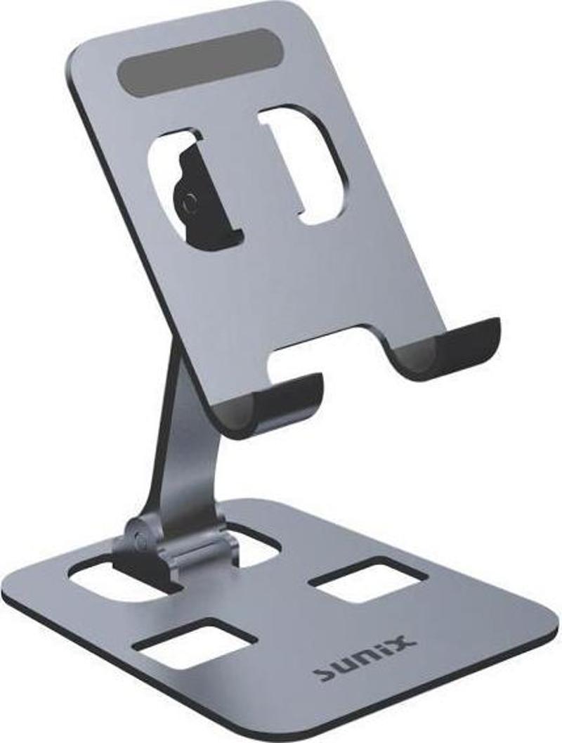 Katlanabilir Metal Masaüstü Telefon ve Tablet Standı Gri Stand-13